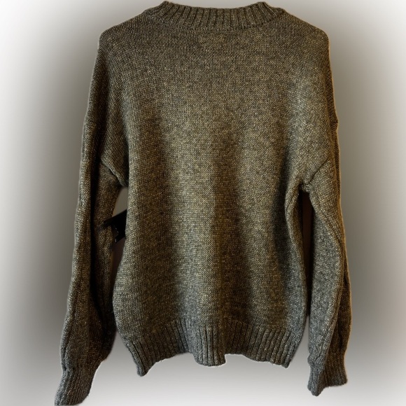 Lauren Conrad | Metallic Cable Knit Sweater | Green Shimmer Pullover | Size L - Picture 2 of 11